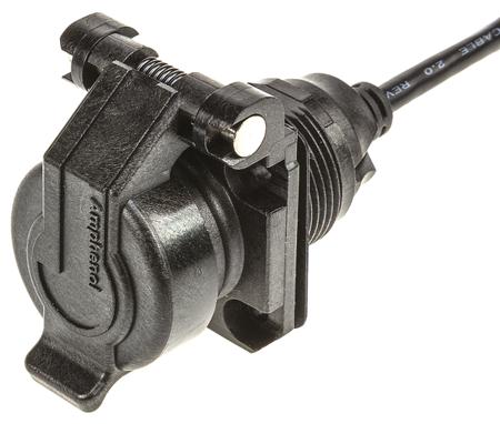 USBAPSCC2205A Amphenol Socapex Straight, Panel Mount, Female to Male- Single Port Type A 2.0 IP54 USB Connector