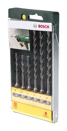 2607019448 Bosch 6-Piece SDS Drill Bit Set for Masonry, 8mm Max, 5mm Min, Carbide Bits
