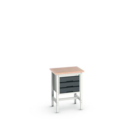 16921602.19 Bott Steel Workbench, 200kg Max Load, Adjustable Height, 930mm x 600mm x 700mm