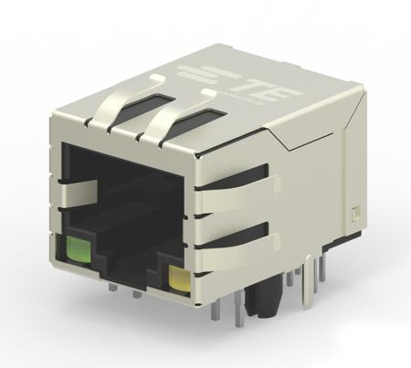 2301994-9 TE Connectivity 2031994 Series Number Cat6 8 Way Right Angle PCB Mount Nickel Plated Brass RJ45 Modular Jack Female
