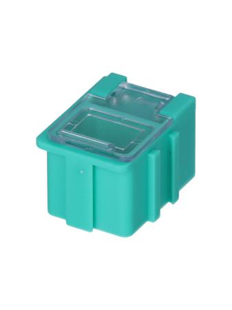 8150003 Licefa 1 Cell Green, Transparent Compartment Box, 21mm x 21.8mm x 29.4mm