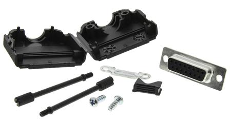 MHDPPK15-DB15S-K MH Connectors MHDPPK 15 Way D-sub Connector
