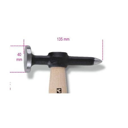 1353 BETA Steel Claw Hammer with Wood Handle, 392g