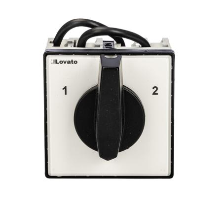 GX4052U Lovato, 2P 3 Position 60° Changeover Switch, 40A, Short Black Handle Actuator