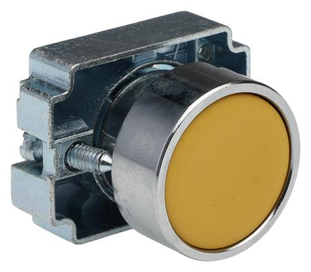 205-2357 RS PRO Flush Yellow Push Button Head - Momentary, 22mm Cutout, Round