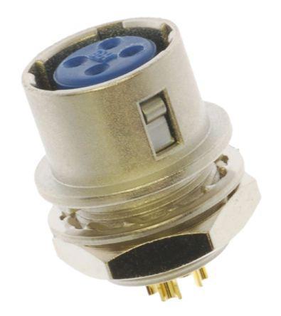 HR10-7R-4SA-73- Hirose HR10 Series, 4 Pole Panel Mount, Through Hole Micro Connector Socket, with Female Contacts