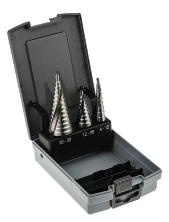 232-614 RS Pro HSS 4mm to 30mm, 3 piece Step Drill Set