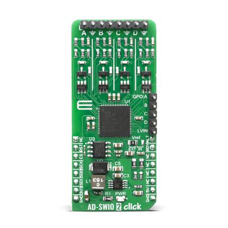 MIKROE-3861 MikroElektronika  AD-SWIO 2 Click mikroBus Click Board Signal Conversion Development Tool