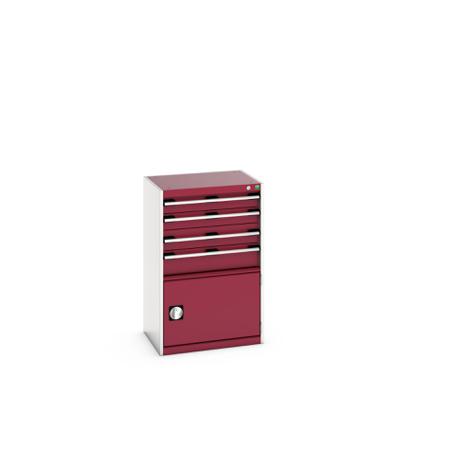 40011052-24V Bott 4 Cabinet, Steel, 1000mm x 650mm x 525mm, Light Grey, Red