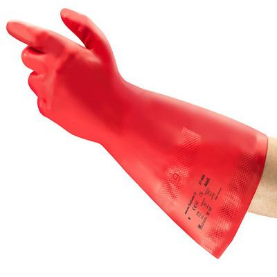 37900VP090 Ansell Alphatec Solvex 37-900 Red Nitrile Chemical Resistant Reusable Gloves, Size 9, Nitrile Coating