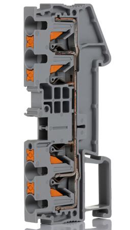 3211797 Phoenix Contact  PT 4-QUATTRO Series Grey, 0.2 → 6mm², Single-Level, Push In Termination, ATEX