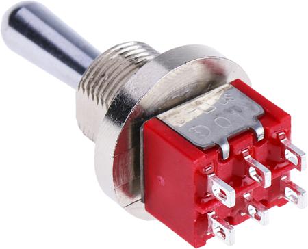 394-447 RS Pro DPDT Toggle Switch, (On)-Off-(On), Panel Mount