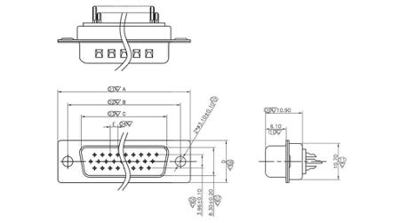 RND-205-00999 RND RND 205 44 Way Solder Mount D-sub Connector Plug, 2.29mm Pitch, with Screw Locks