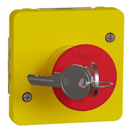 MUR35052 Schneider Electric Mureva Styl Series Rotary Emergency Stop Push Button, Surface Mount, 22mm Cutout, IP55