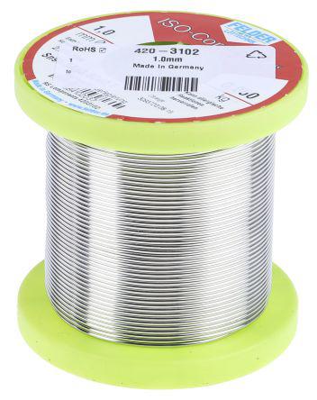 18.841.02037 Felder Lottechnik Wire, 1mm Lead Free Solder, 217°C Melting Point