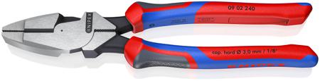 09 02 240 RS Knipex Combination Pliers, 240 mm Overall, Straight Tip