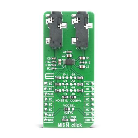 MIKROE-4136 MikroElektronika , MIC 3 Click Microphone Pre-Amplifier Amplifier Board for SSM2167-1RMZ-R7