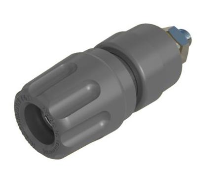 930103106 Hirschmann Test & Measurement 35A, Grey Binding Post With Brass Contacts and Nickel Plated - 8mm Hole Diameter