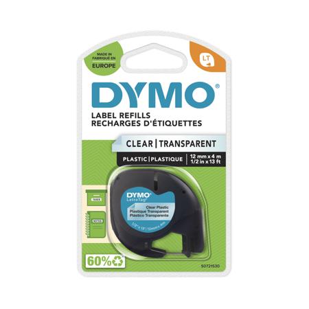 S0721530 Dymo Black on Clear Label Printer Tape, 4 m Length, 12 mm Width