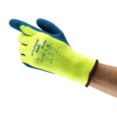 80400110 Ansell ActivArmr 80-400 Blue Acrylic Abrasion Resistant, Cut Resistant Work Gloves, Size 11, Latex, Natural Rubber
