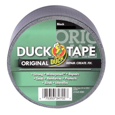 222228 DUCK TAPE Duck Tape  Duct Tape, 50m x 50mm, Black, Gloss Finish