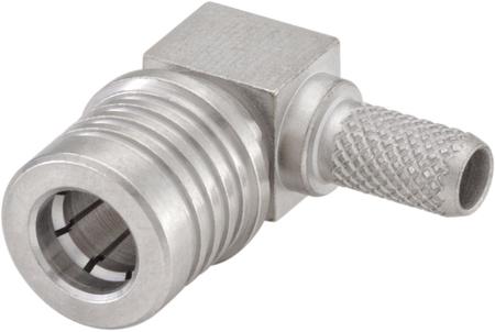 28S207-307N5 Rosenberger QMA Series, Plug Cable Mount, 50Ω, Solder Termination, Right Angle Body