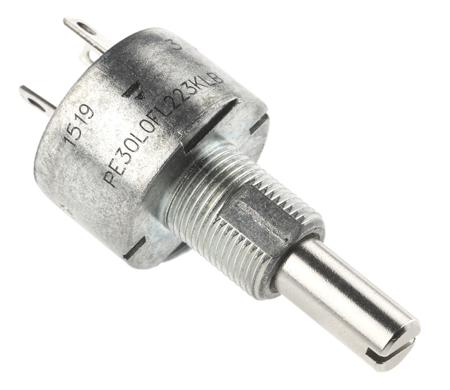 PE30L0FL223KLB Vishay PE30 22kΩ Rotary Potentiometer 1-Gang Panel Mount,