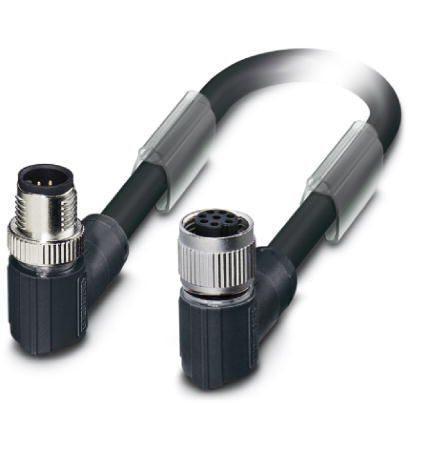 1428694 Phoenix Contact Right Angle Male M12 to Female M12 Bus Cable, 2m