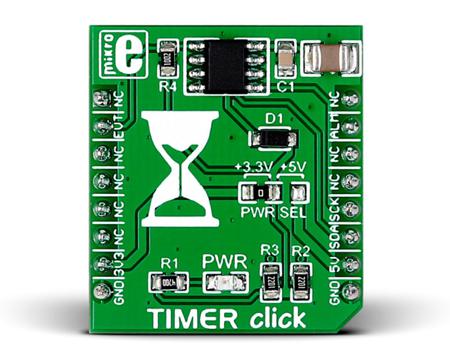 MIKROE-2333 MikroElektronika , TIMER Elapsed Time Counter mikroBus Click Board for DS1682