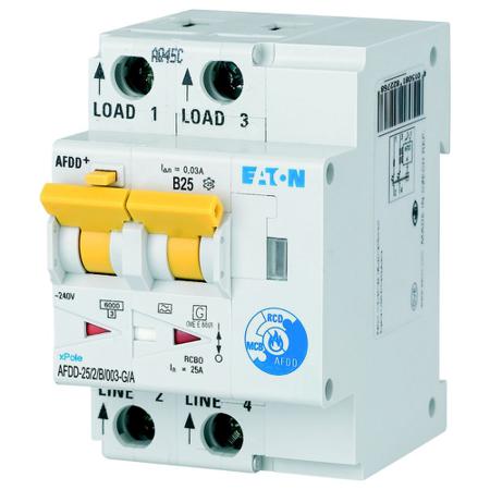 MB-300173-AFDD-25-2-B-003-G-A Eaton RCBO, 10kA Current Rating, 2P Poles, Type B, AFDD Range