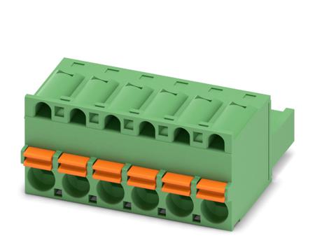 1910393 Phoenix Contact, 5mm Pitch, FKC 2.5/ 6-ST, 6 Way, , Pluggable Terminal Block, Plug, Cable Mount, Push In Termination,