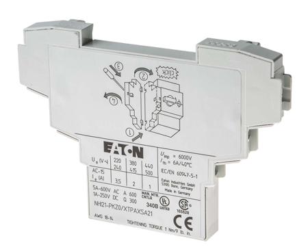 072894-NHI21-PKZ0 Eaton Auxiliary Contact - 2NC + 2NO, 3 Contact, Side Mount, 2 A dc, 3.5 A ac