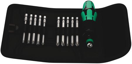 05059299001 Wera Hexagon; Phillips; Pozidriv; Torx Interchangeable Screwdriver Set, 11-Piece