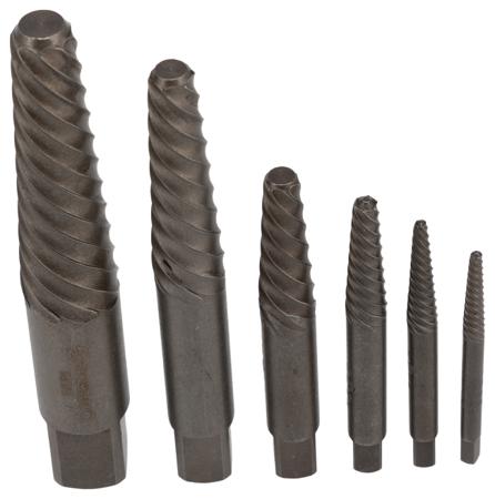 96710101 STAHLWILLE , 6-Piece Chrome Vandium Steel Screw Extractor Set