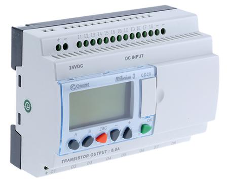 88970052 Crouzet Millenium 3 Series Logic Module, 24 V dc Supply, Transistor Output, 12-Input, Analogue, Digital Input