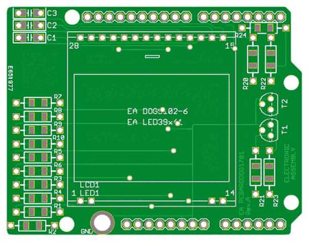 EA PCBARDDOG1701 Display Visions for use with Arduino-Board, DOG Display