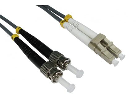 284-6839 RS PRO LC to ST Duplex Multi Mode OM1 Fibre Optic Cable, 3mm, Grey, 5m