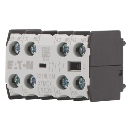 010112-22DILEM Eaton Auxiliary Contact - 2NC + 2NO, 4 Contact, Front Mount, 2.5 A dc, 4 A ac