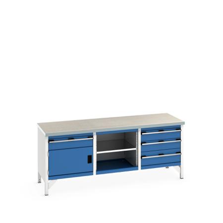 41002060-11V Bott 1 Door, 4 Drawer Sheet Steel Floor Standing Storage Cabinet, 2000 X 750 X 840mm