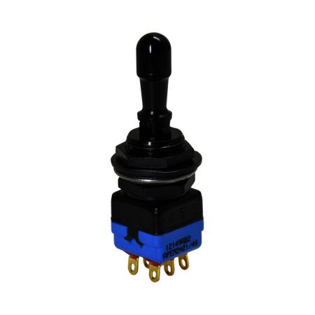 12149AD2GK-3V APEM Toggle Switch, Panel Mount, On-Off-On, DPST, Solder Lug Terminal, 30V dc