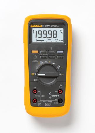 FLUKE-87V-MAX Fluke 87V-MAX Handheld Digital Multimeter, True RMS, 10A ac Max, 10A dc Max, 1000V ac Max - RS Calibrated
