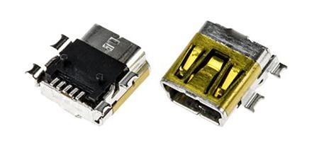 67503-1020 Molex Right Angle, SMT, Socket Type Mini B 2.0 USB Connector