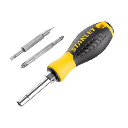 0-68-012 Stanley 6-Way Screwdriver, Hex, Phillips, Slotted