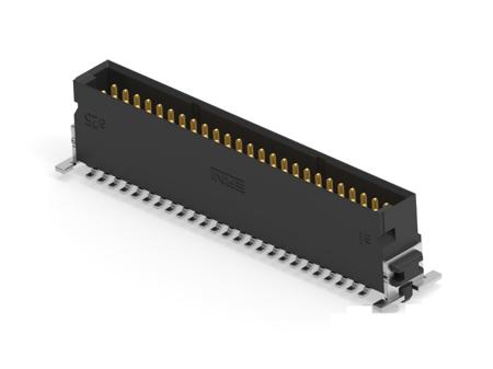 244856-E ERNI 244856 Series Vertical Surface Mount PCB Header, 50 Contact(s), 1.27mm Pitch, 2 Row(s), Shrouded