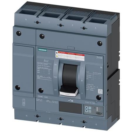 3VA6610-6JQ42-0AA0 Siemens, Sentron MCCB Molded Case Circuit Breaker 4P 1kA, Breaking Capacity 35 kA