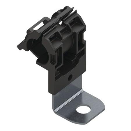 151-01458-RCB90SM10-PA66HIRHSUV-ST-ZN-BK HellermannTyton Black Polyamide Ratchet P Clamp, 19.5mm Max. Bundle