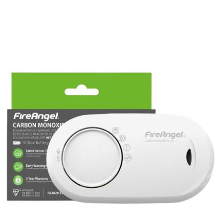 FA3820-EUX10 FireAngel Safety Technology Limited ABS Plastic Smoke Detector, 85dB, 3V dc