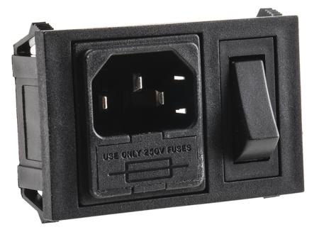BZH01/Z0000/01 Bulgin C14 Snap-In IEC Connector Male, 10A, 250 V, Fuse Size 5 x 20mm