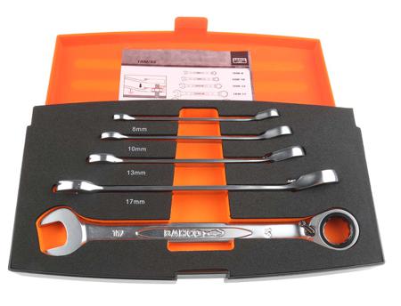 1RM-S5 Bahco 5 Pieces Alloy Steel Metric Adjustable Spanner Set