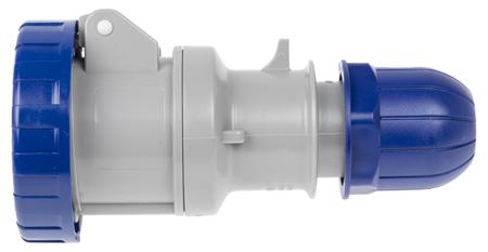 318-1643 Scame IP66, IP67 Blue Cable Mount 2P+E Industrial Power Socket, Rated At 16A, 230 V